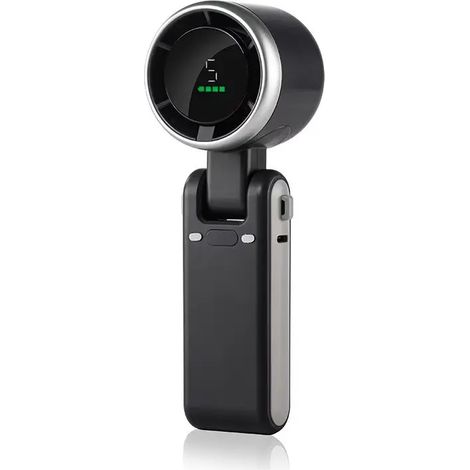 Ventilateur turbo portable, 5 vitesses de ventilation, fonctionne sur batterie, jusqu'à 13 heures d'autonomie (rechargeable).