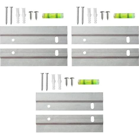 3 Pièces Fixation Miroir Lourd Z Clip Aluminium, 30cm Rail Suspension pour Cadre Photo & Tête de Lit, Accroche Tableau Mural Invisib (1/5)