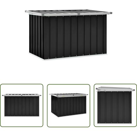 The Living Store Gartenbox Anthrazit 109x67x65 cm - Gartentresore - Gartenaufbewahrung - Gartenkiste - Außenlagerung - Werkzeugschrank (1/5)