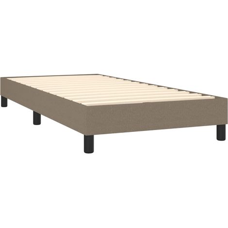 Somier de láminas sobre patas estructura de cama 100x200 cm tela topo TDL0206944