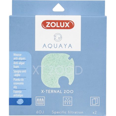 Filtre pour pompe x-ternal 200, filtre XT 200 D mousse anti algues x2. pour aquarium. - zolux