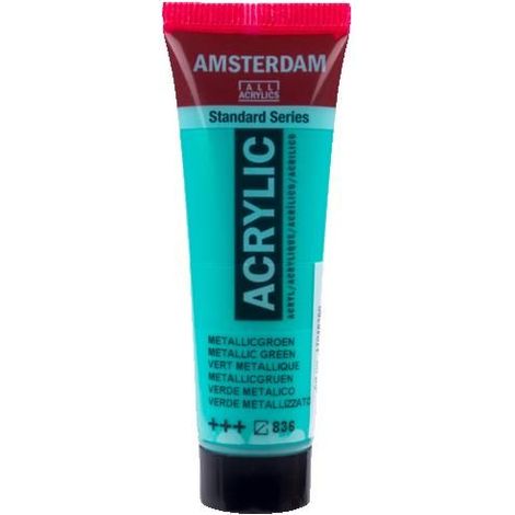 Peinture acrylique en tube - Vert métallique - 836 - Amsterdam - 20ml (1/2)