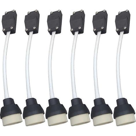 (6er-Pack) GU10 Keramiksockel-Steckdose und Klemmenblock/Brücke mit Kabel und Isoliermantel -