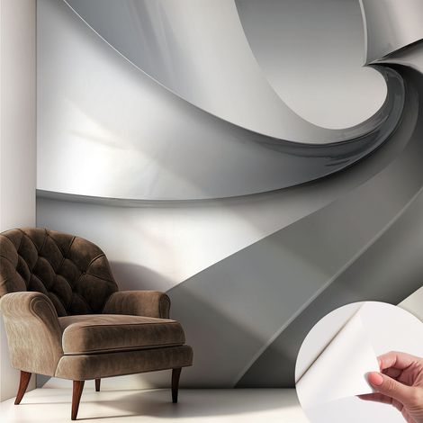 Fototapete Selbstklebend - Wanddekoration - Wandfolie - 3D Tapete Wand - Wohnungsdeko Geometrische Spiralen 250x250 cm (1/5)