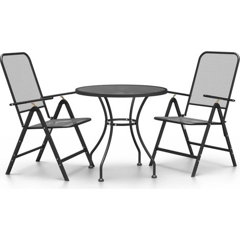 Maison Exclusive - Set da Pranzo per Giardino 3pz Rete Metallica Espansa Antracite (1/5)