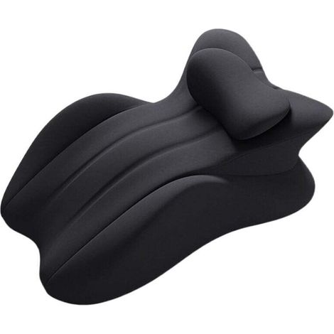 UlisemOreiller de Soutien Lombaire,Coussin Ergonomique pour Le Dos Et La Lecture - Housse Lavable Ergonomique Respirant Noir (1/4)