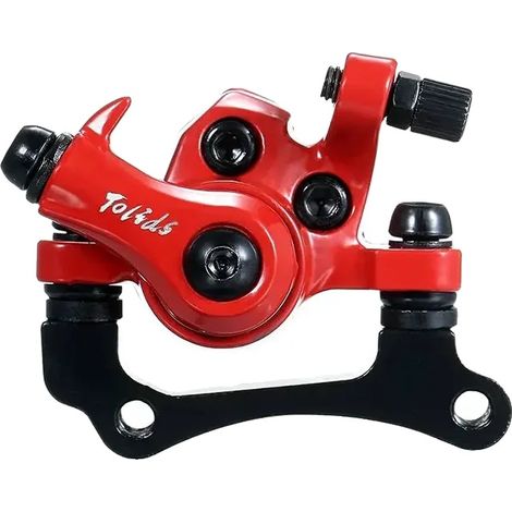 Pinza de freno de aleación resistente, compatible con vehículos eléctricos de dos ruedas, color rojo (con pastillas de freno). (1/2)