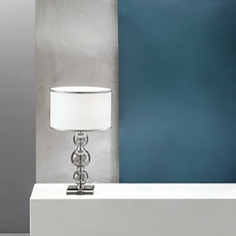 Lampada da tavolo TEBE 25x44 cm in vetro lavorato a mano Fume' (1/2)
