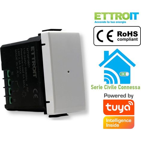 ETTROIT Deviatore smart Wifi Connesso app Tuya compatibile con Bticino Matix - MTWF0801 (1/4)