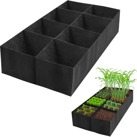 Orto Rialzato In Tessuto 480l Con 8 Scomparti In Acciaio Inox 304 – 182x91 Cm Per Verdure E Piante E Pronto All'Uso