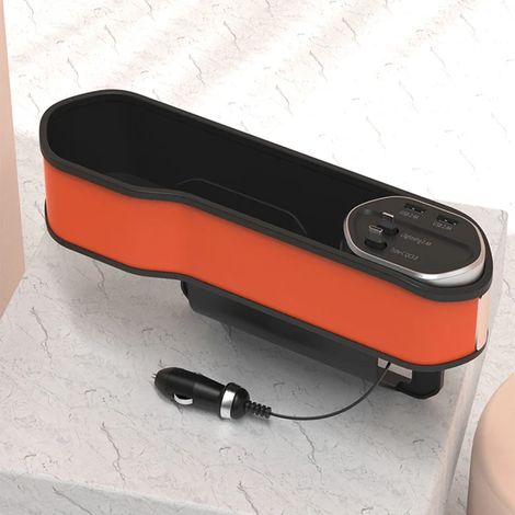 (Pas de charge sans fil) Boîte de rangement pour l'espace entre les sièges de voiture avec charge ultra-rapide, organisateur de rangement pour les interstices des sièges, chargeur sans fil, accessoire