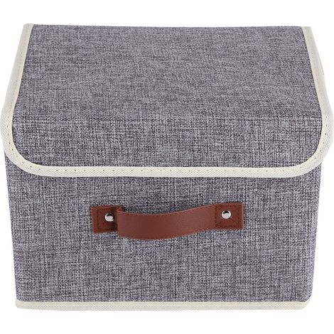 Faltbare Aufbewahrungsbox aus grauem Stoff für Kleidung, Bücher, Kinderspielzeug – Kleiderschrank- und Aufbewahrungsbox für Textilien. (1/5)