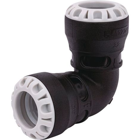Raccord coude - PLASSON - Polypropylène - Diamètre20mm - À emboîter - FF