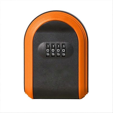 Coffre-fort à clés étanche à combinaison 4 chiffres, noir et orange (1/5)