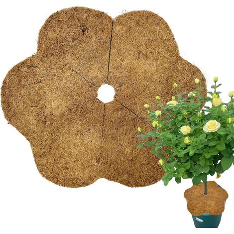 Mulch Mattenbaum, Baumring - Blumenbaumwächter,Kokos Coir Pflanzer Mulch Mat Protector Plant Ring -Scheiben für Innenräume im Freien im Freien (1/5)