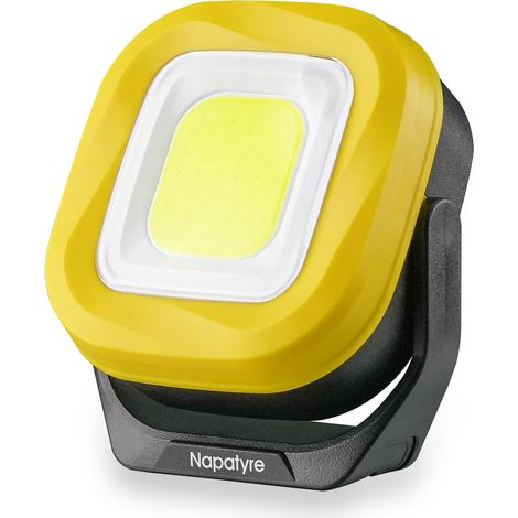 Projecteur LED Rechargeable, Lampe de Chantier Portable avec Base Magnétique à 180°, 4 Modes 1000LM Lampe de Travail pour Camping, Chantier, Garage (1 Pièce) (1/5)