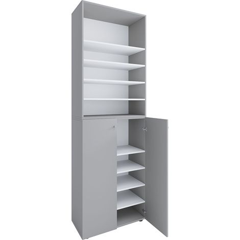 XL Wood Grande armoire à chaussures Lona 10 220x70x40 - VCM (1/3)