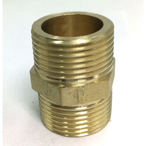 Messing-Schlauchnippel-Adapter mit Sechskantgewinde, 35 mm Außengewinde, Wasser-/Ölanschluss (1/5)