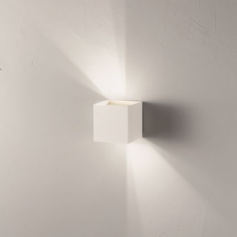 Applique in alluminio per esterni 10x10 cm Bianco con alette regolabili CUBE (1/2)
