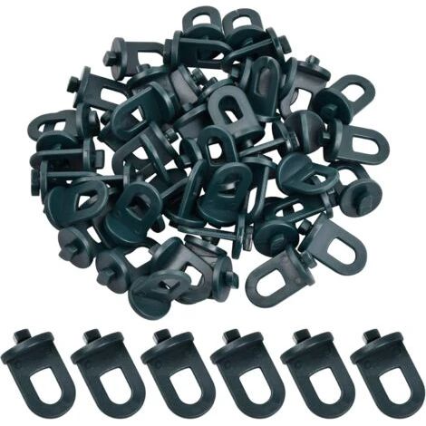 Lot de 50 crochets pour serre, clips en plastique résistant pour serres, supports pour plantes grimpantes et fleurs - Accessoires pour serres (vert) (1/5)
