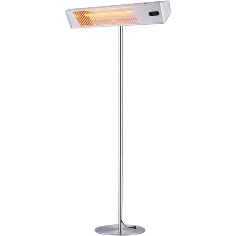 Sined Caldo Ira Inox Palo Calefactor Infrarrojo De Exterior Con Kit Completo De Poste 2000w Gris Ira Calefactor Electrico De Onda Corta Para Exteriores y Mando a Distancia Con Rejilla De Protección y