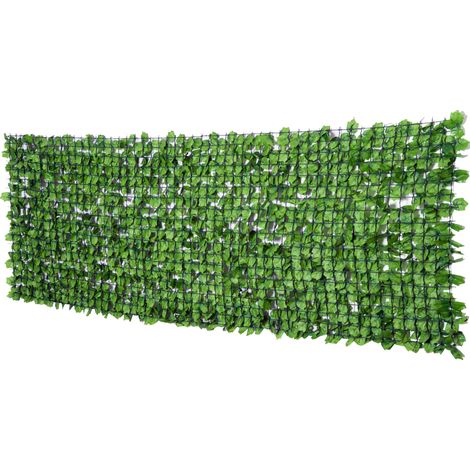 Brise-vue haie artificielle 300x100 cm vert clair pour balcon et décoration murale (1/5)