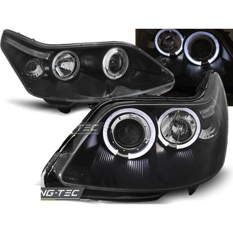 Paire de feux phares Citroen C4 04-10 angel eyes noir-27361262