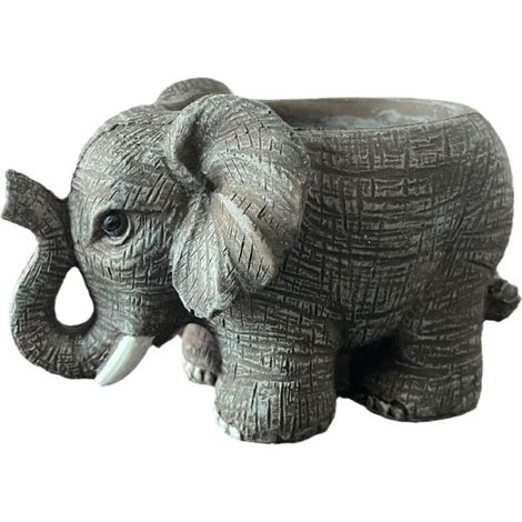 Pot de fleurs éléphant en terre cuite, en résine, idéal pour 2026 (1/4)