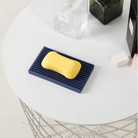 Soap Box - Silicone Soap Holder with Self-Draining Slot - For Bathroom Shower Vanity Sink - 1 Piece