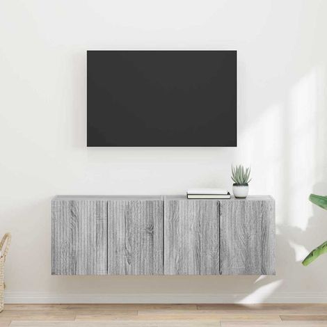 TV Wall Cabinet 2 pcs Grey Sonoma Engineered Wood vidaXL (1/5)