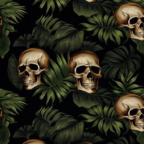 Tela Oxford decorativa para exteriores - Motivo de calavera I DX4374 (1/5)