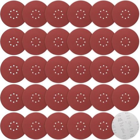Disque Poncage 225 mm, 30 Pièces Disque Abrasif 225mm 8 trous Grain P600 Disques de ponçage 225mm Papier Abrasif Disques abrasifs auto-agrippants pour ponceuses à long cou, Ponceuses à plâtre (1/5)