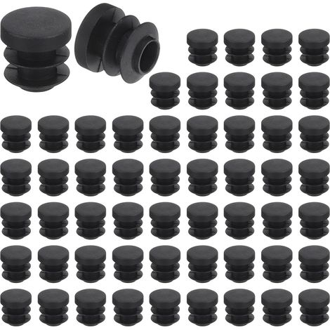 Beinkappen – 56 Stück – Schwarzer PE-Kunststoff – Rutschfest – Für Stühle, Tische und Sofas – 14 mm (1/5)