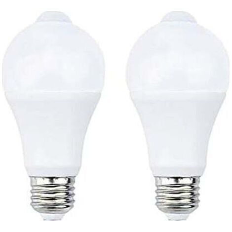 12W E27 PIR Infrarouge Ampoule LED avec Détecteur de Mouvement ON/OFF matiquement A60 220V 700lm équivalent 70W Halogène pour Escalier Couloir Garage(Lot de 2,Blanc Chaud 2700k) (1/4)