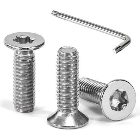 Vis à Tête Fraisée Torx M6 x 20 mm Vis à Six Pans Creux en Acier Inoxydable A2 V2A à Tête Fraisée Métaux avec Clé T30 Filetage Complet 30 Pièces (1/5)