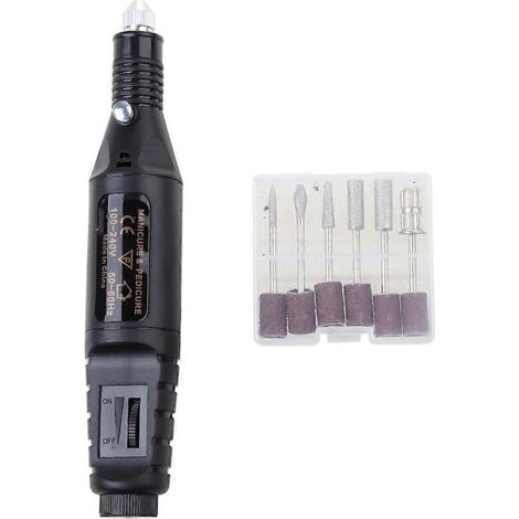 Mini ponceuse USB avec 6 têtes de ponçage, vitesse rotative 3000-20000 tr/min, 4 vitesses réglables pour perceuse électrique.