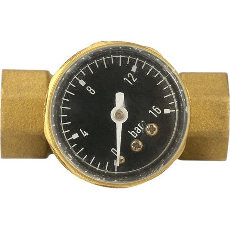 Regulateur De Pression D Eau - Corps En Laiton - 1/2 Pouces - Avec Manomètre Et Valve De Sécurité - Pour Installation Horizontale (1/5)