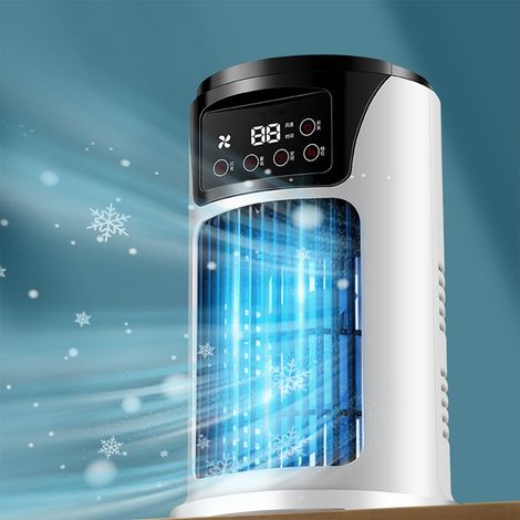 Ventilateur brumisateur climatiseur silencieux 6 vitesses minuterie 6h rafraîchissement rapide refroidisseur d'air évaporatif pour salon chambre (1/5)