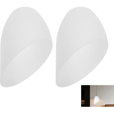 Lot de 2 abat-jours inclinés en plastique avec ouverture 30 mm - Blancs (1/4)