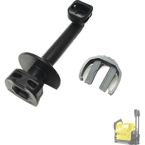 Codo de escape, Compatible con Karcher K2 y K3, Compatible con sistemas de lavado de coches Karcher, Color negro y plata (1/5)