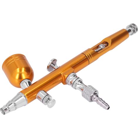 Tragbare kleine G1/8-Airbrush-Farbspritzpistole aus Messing für DIY-Make-up, Nagelkunst, Tattoos, Kostümbasteln, Gold (1/5)