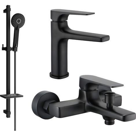Mexen Lynx DQ40 conjunto de baño, negro - 745903DQ40-70