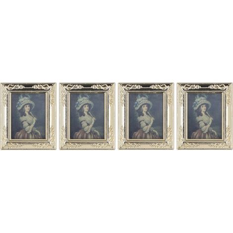 Lot de 4 cadres photo miniatures 1:12 en panneau de fibres dense, accessoire de maison de poupée antique et décoratif, type 1. (1/5)