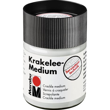 Medium Krakelee incolore à Base d'eau, 50 ML de Verre, pour la Technique du Vernis à déchirer, Convient pour de Nombreux matériaux, 11400005840 (1/4)