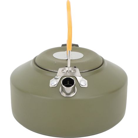 Bouilloire portable de 1 L en acier inoxydable résistant à la chaleur, idéale pour le camping et les pique-niques, avec poignée pliable. Parfaite pour les voyages et les pique-niques. (1/5)
