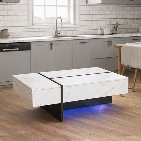 Table basse en panneau de particules 105 x 60 x 35 cm (1/5)