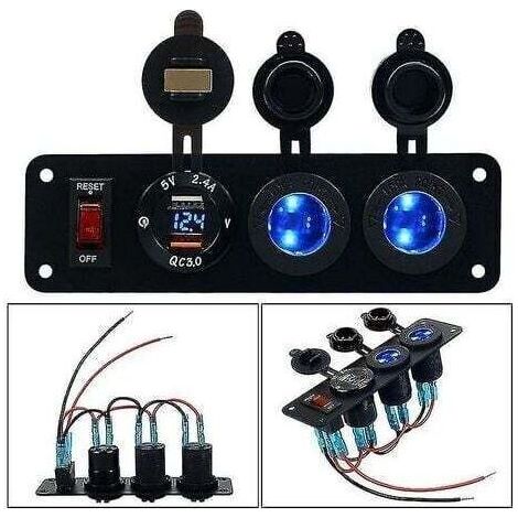 – Presa accendisigari da 12 V, pannello di uscita USB da 12 V CC, presa accendisigari precablata (1/4)