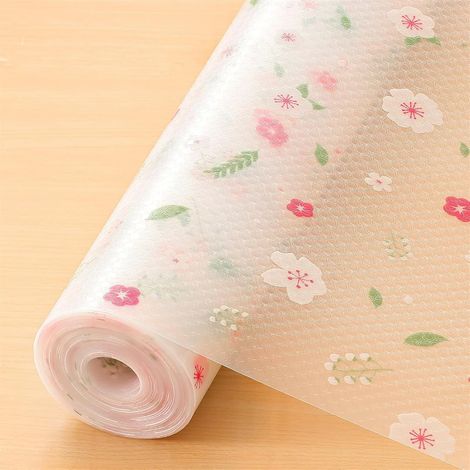 Tapis de tiroir de cuisine, tapis d'étagère pour armoires de cuisine, revêtement non adhésif, imperméable et antidérapant, 44 x 500 cm, tapis d'étagère de réfrigérateur pour étagères