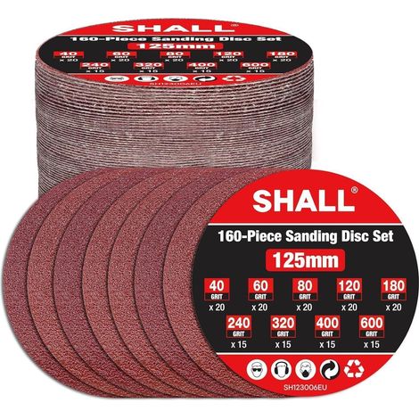 Schleifpads 125mm 160 Stk Klett 8 Loch Schleifscheiben (1/5)