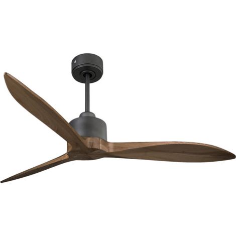 Modulo Latino Slim - Super destratificateur et ventilateur DC 132 cm noir pales bois sombres idéal 26 à 40 m² (1/5)